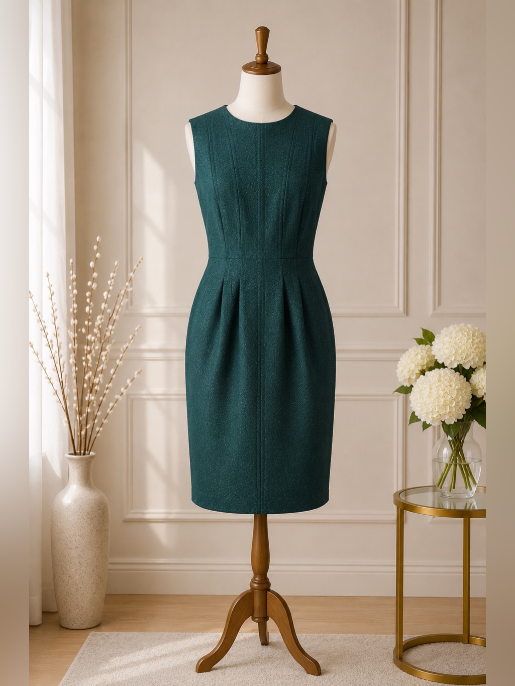 Nwt Donna Karan New York Green Textured Sheath Dress Size 4 Career Cocktail